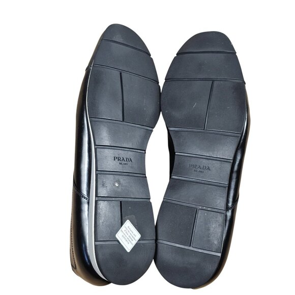 Prada Sport Black Leather Cap Toe Oxfords Shoes Size 10 US 11 Lace-Up Mens Dress - Picture 8 of 8